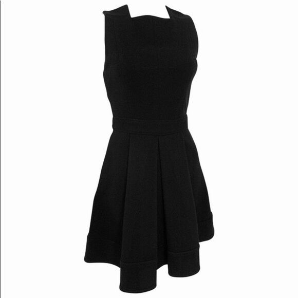 Black Proenza Schouler Pleated Wool Dress - Picture 2 of 11